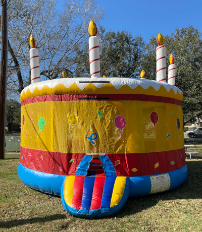 birthday cake moonbounce